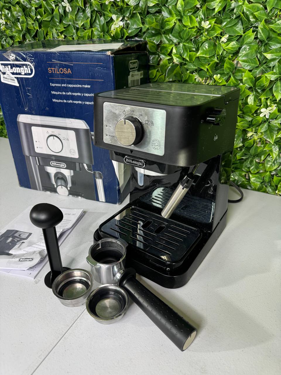 premium espresso coffee machine in modern kitchen